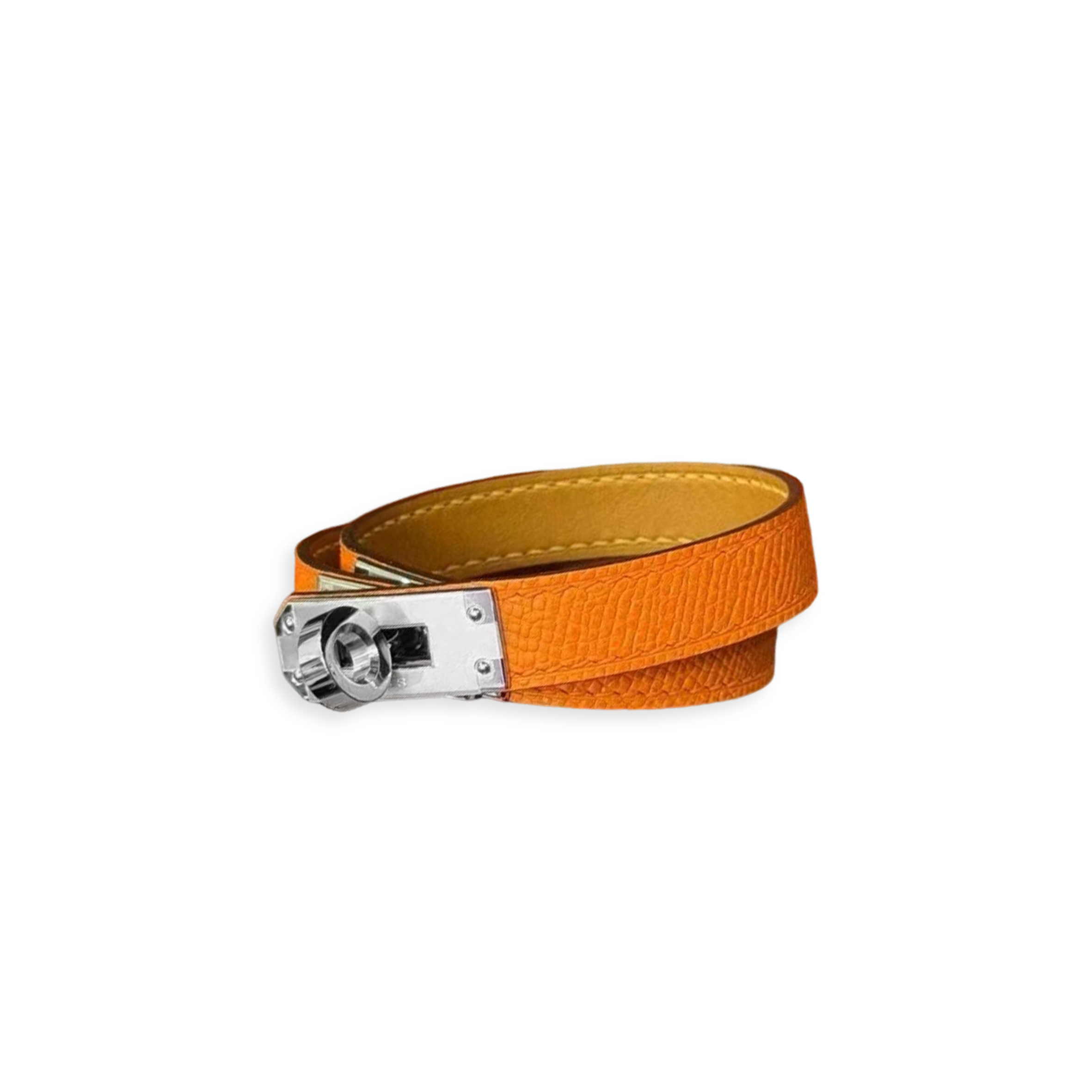 HERMES KELLY DOUBLE TOUR BRACELET EPSOM ORANGE